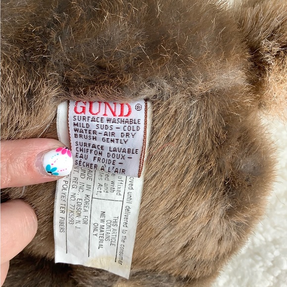 GUND Vintage 1985 Brown Sitting Bunny Rabbit w/Suede Paws - Picture 4 of 4